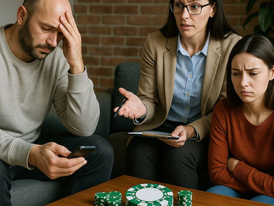 Famiele mit Vater und Spielsucht. KI-generiertes Foto. Stadt Heilbronn/Jürgen Häffner