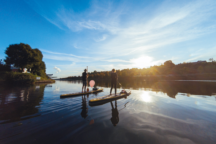 Stand Up Paddling auf dem Neckar