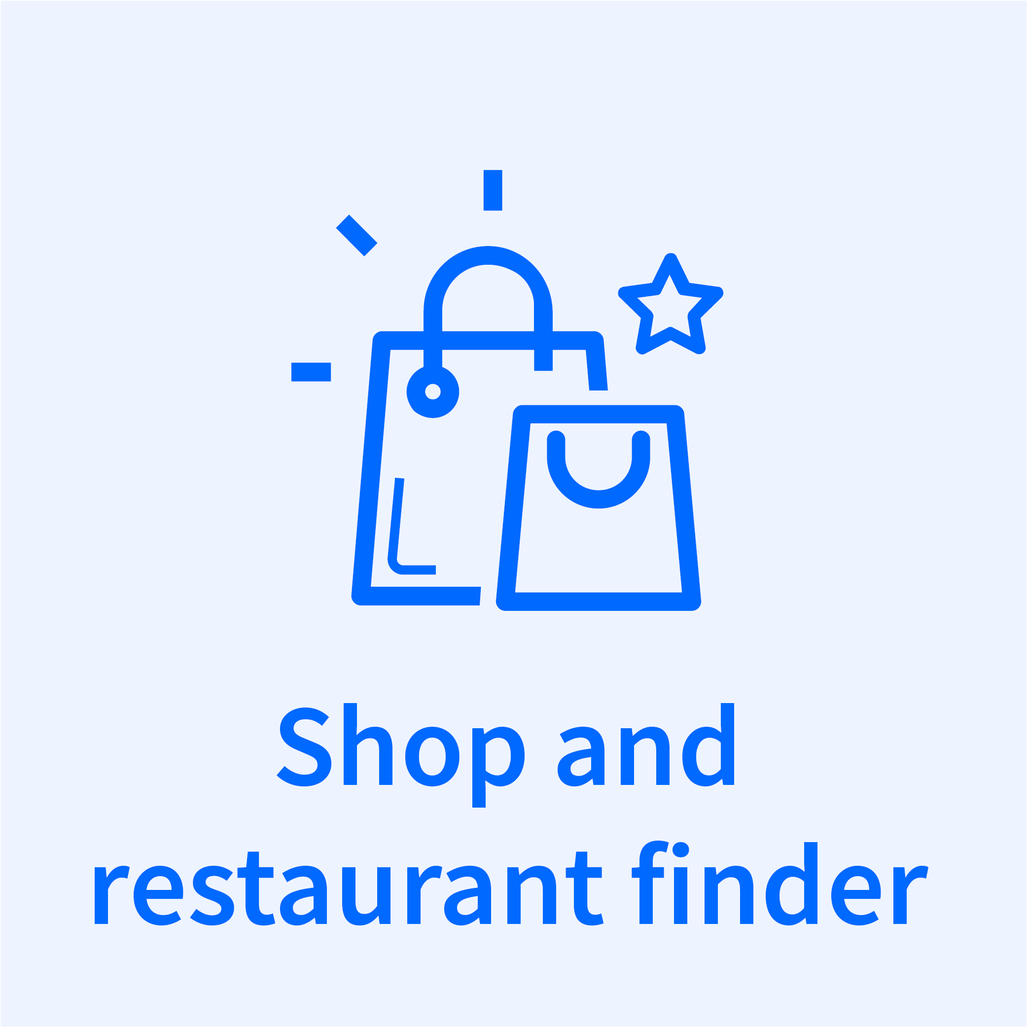 Shop and restaurant finder