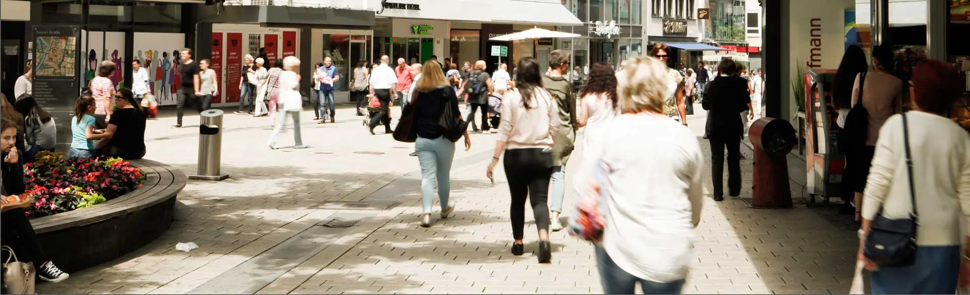 Man sieht die Heilbronner Fußgängerzone