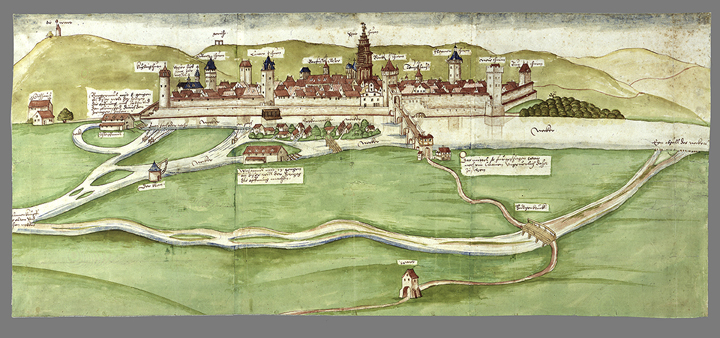 Älteste bekannte Ansicht der Stadt Heilbronn von 1554/57 