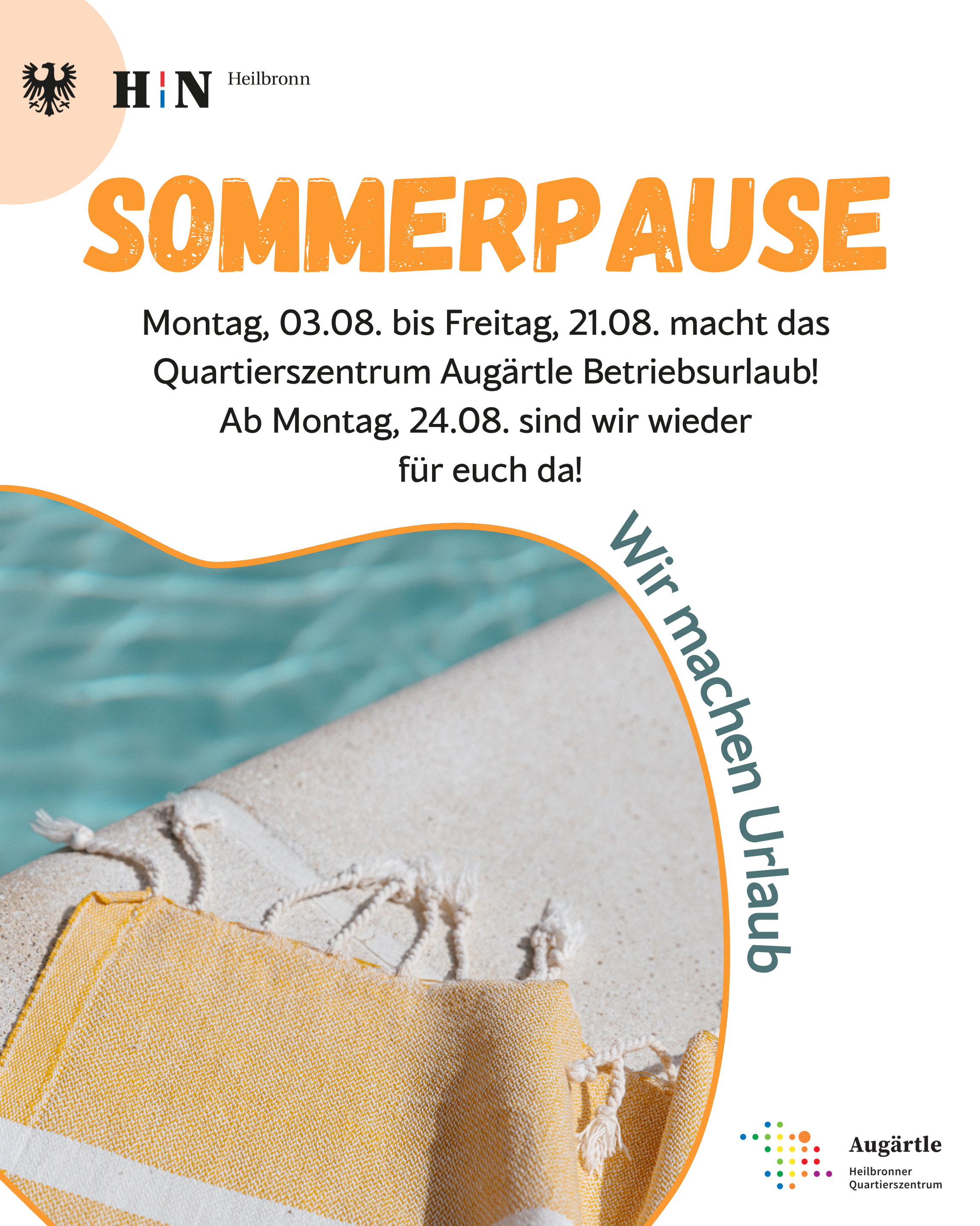 Plakat Schließzeit in den Sommerferien