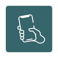 Icon Hand mit Smartphone