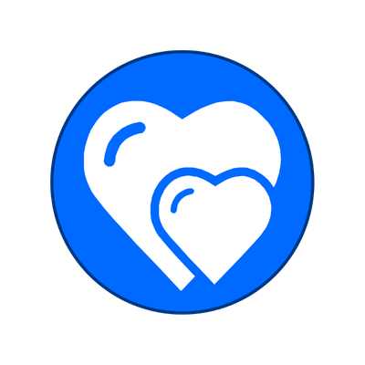 Symbolbild Herzlichkeit: Man sieht ein großes und ein kleines Herz