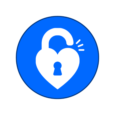 Symbolbild Offenheit: Man sieht ein geöffnetes Schloss in Form eines Herzens