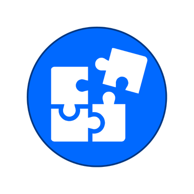 Symbolbild "Teil des Ganzen": Man sieht vier Puzzle-Teile die ineinander passen.