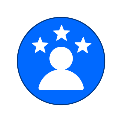 Symbolbild "Vorbild": Man sieht den Umriss einer Person und drei Sterne, die die Person umgeben