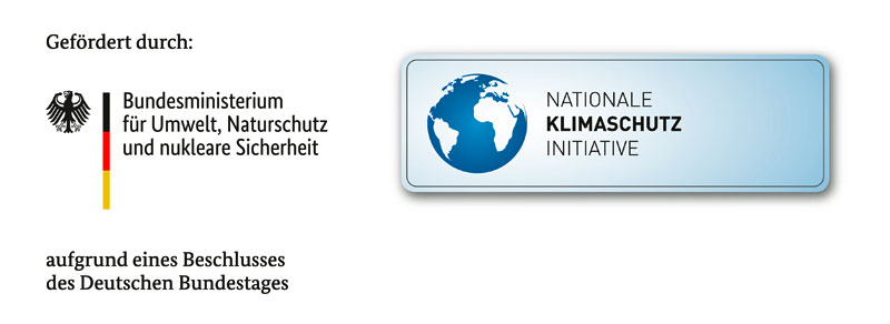 Logo - Gefördert durch: Bundesministeriums für Umwelt, Naturschutz und nukleare Sicherheit mit Nationaler Klimaschutzinitiative