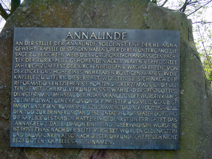 Gedenkstein bei der St. Anna-Linde 