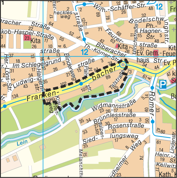 Übersichtsplan Bereich Talstraße - Kartengrundlage: Vermessungs- und Katasteramt
