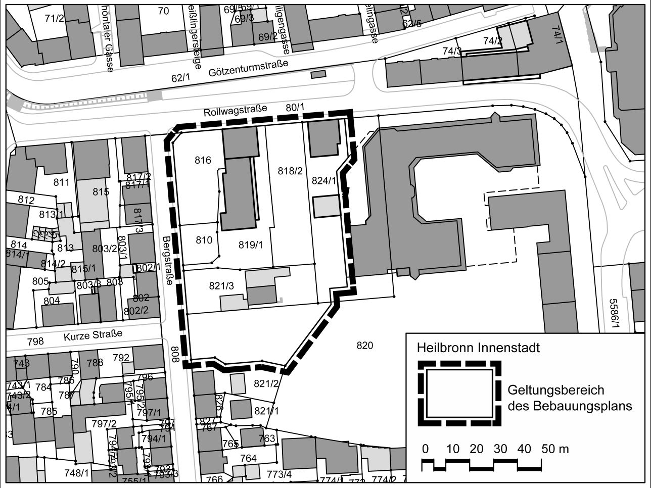 Übersichtsplan Rollwagstraße 8-14 - Kartengrundlage: Vermessungs- und Katasteramt