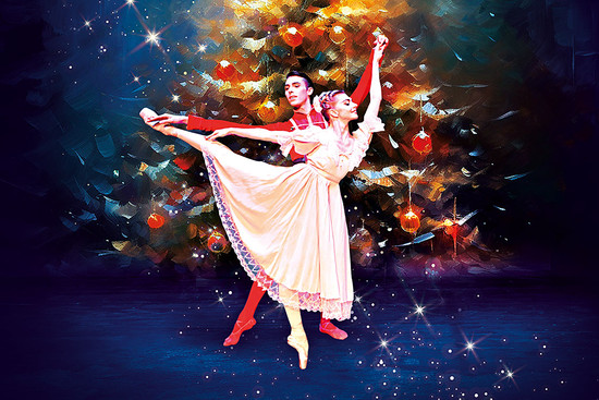 Ballett-Tanzpaar im Hintergrund Weihnachtsbaum, © Michael Friedmann