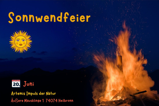 Sonnenwendfeuer am 20.06.2025 von 20:00 bis 22:00 Uhr., © Rebecca Winzig mit Canva