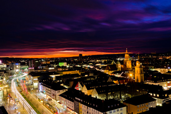 Heilbronn Allee bei Nacht