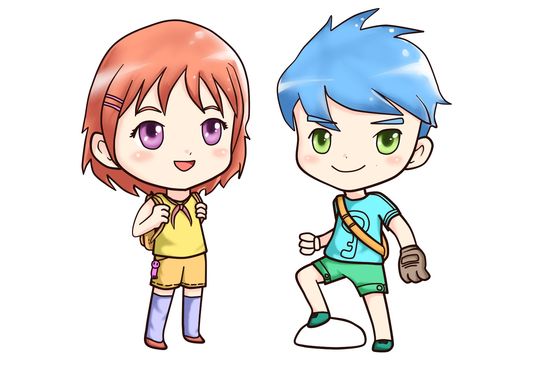 Manga Mädchen und Junge