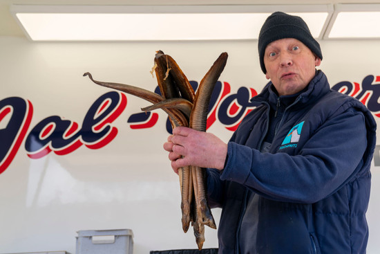 Fischhändler auf dem Heilbronner Pferdemarkt