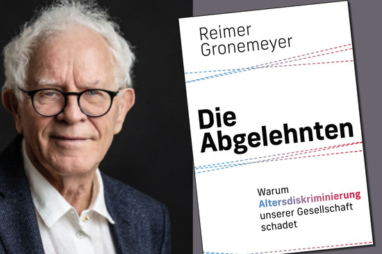Der Autor Reimer Gronemeyer und das Cover seines Buches "Die Abgelehnten.", © Pietro Sutera; Droemer Knauer